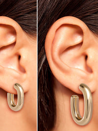 Gold 2 Hoop Earring Set