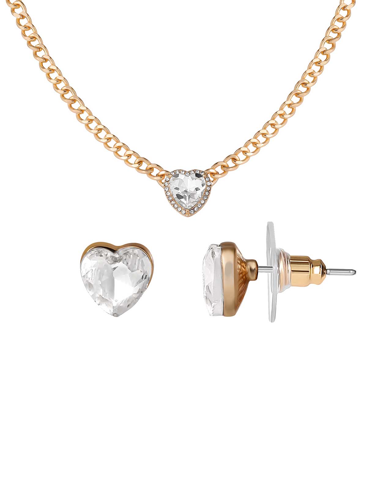 Heart Crystal Necklace & Stud Earring Set – Jessica Simpson