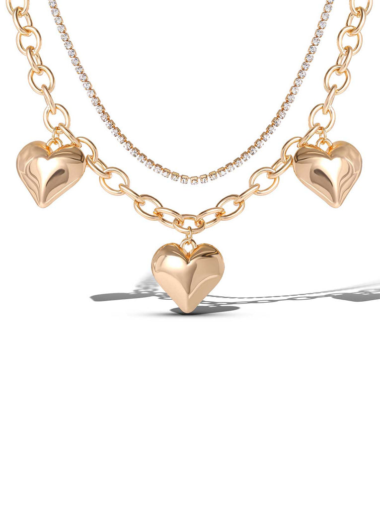 3 Hearts Layered Necklace
