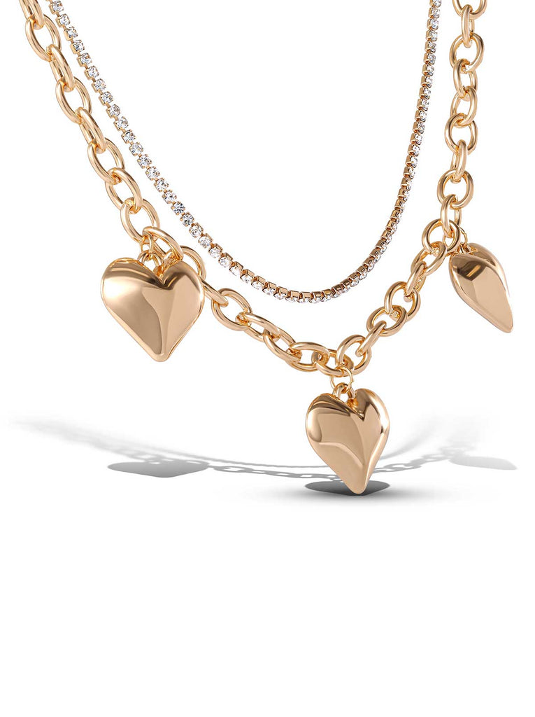 3 Hearts Layered Necklace