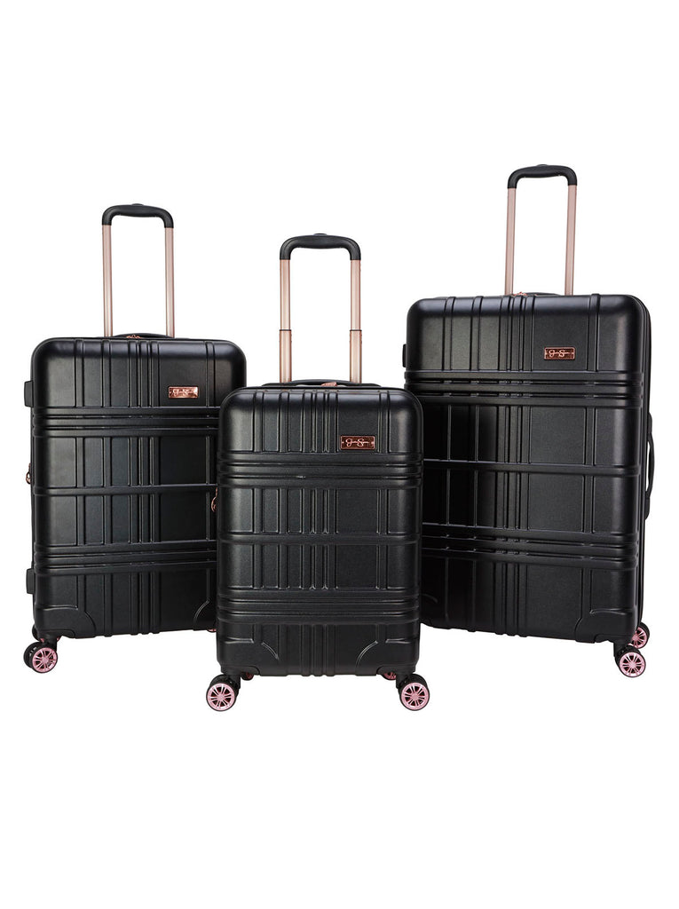 Jewel Plaid Luggage Collection in Black