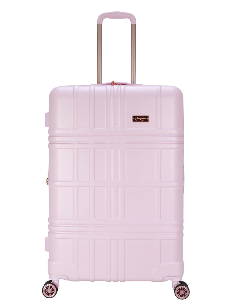 Jewel Plaid Luggage Collection in Pink