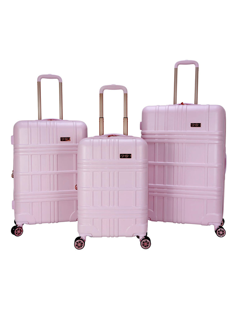 Jewel Plaid Luggage Collection in Pink