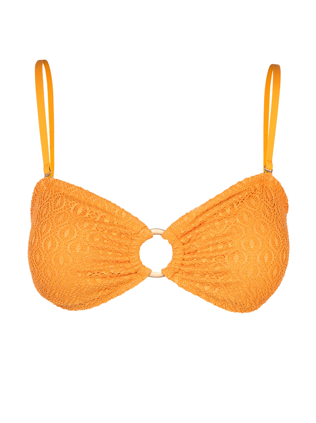 Crochet Ring Bandeau Top in Clementine