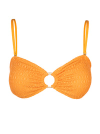 Crochet Ring Bandeau Top in Clementine