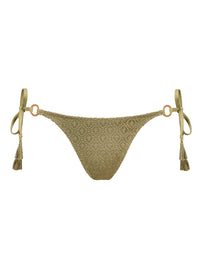 Crochet String Bikini Bottom in Olive