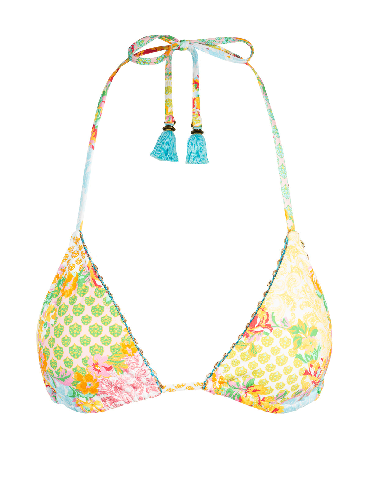 Haut De Bikini Jessica Simpson - Modèle Triangle à Carreaux Bleu Et Blanc, Taille M