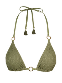 Crochet String Bikini Top in Olive