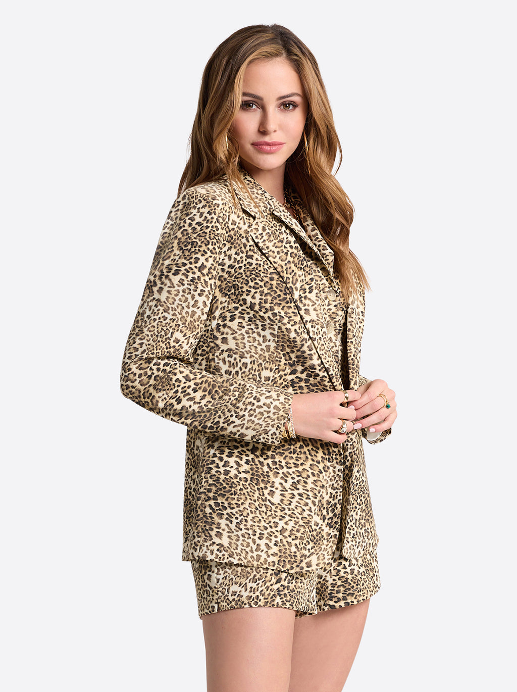Kailani Blazer in Vanilla Ice Petite Leopard