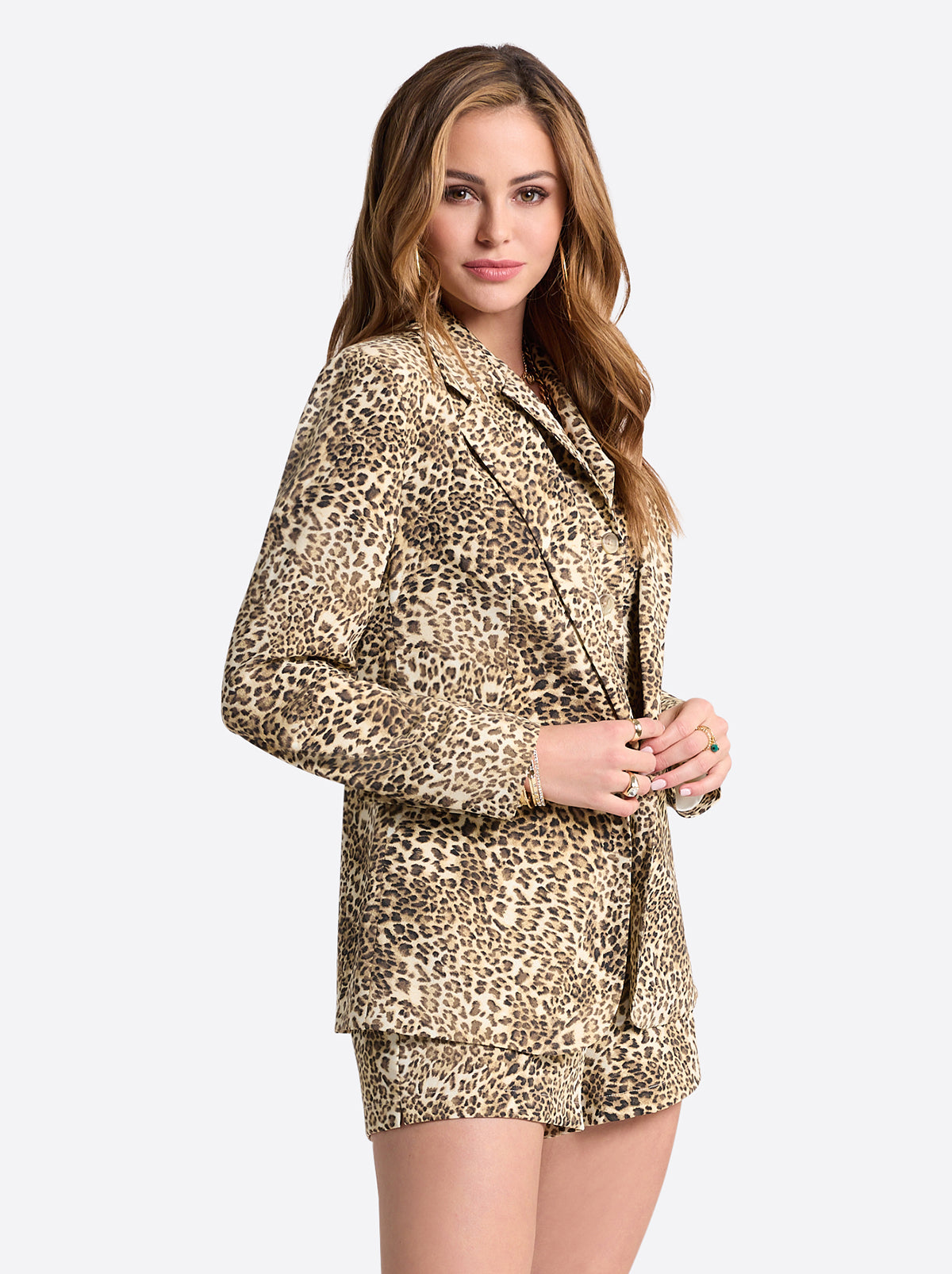 Kailani Blazer in Vanilla Ice Petite Leopard