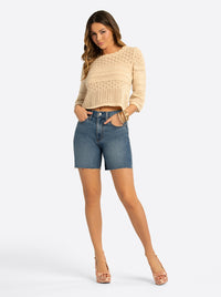 JS Jessica Simpson Mosi Sweater Tee in Whitecap Gray