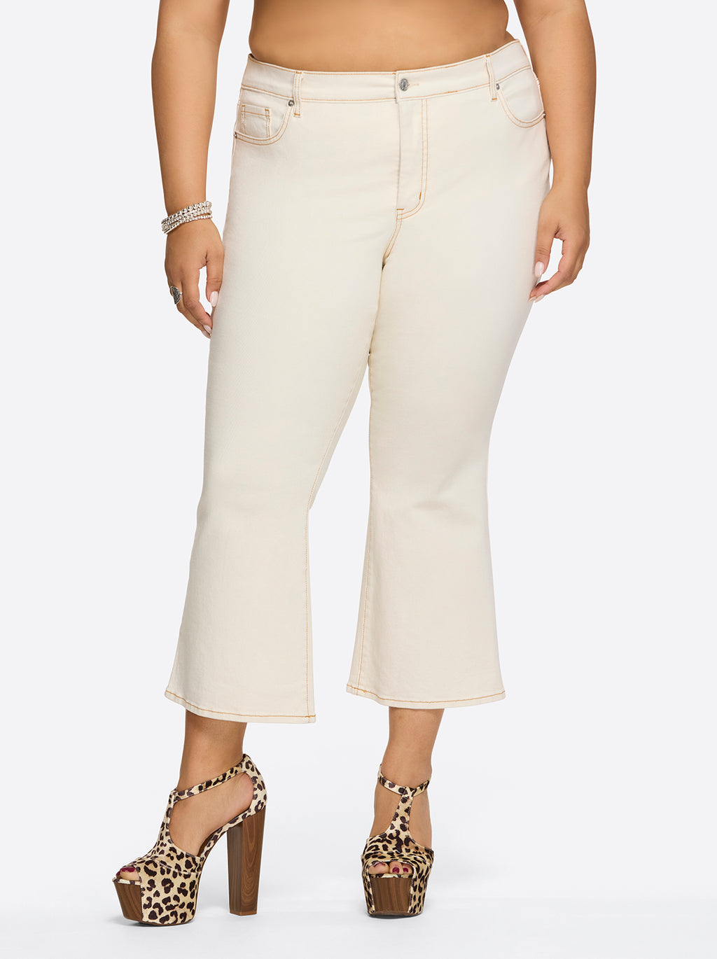 Charmed Ankle Flare in Ecru