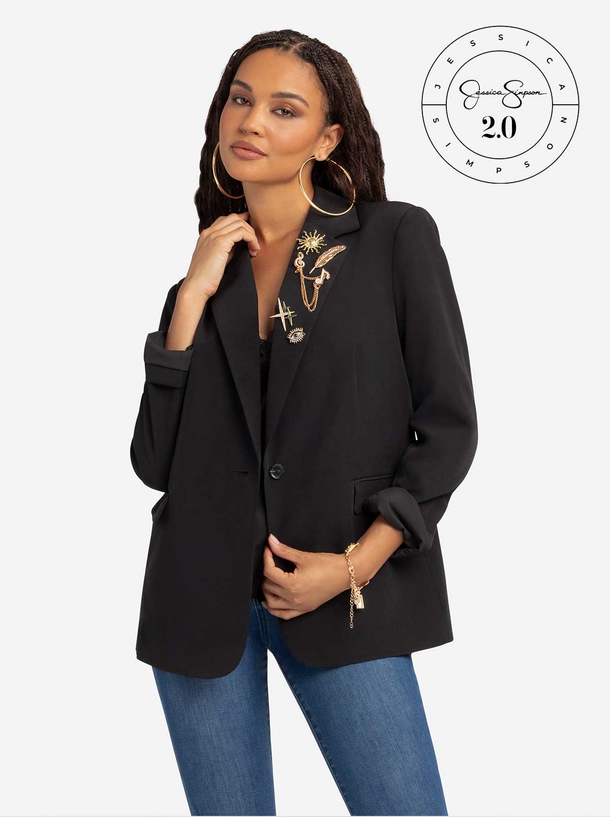 Jessica Simpson 2.0 Lenna Blazer in Black