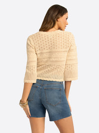 JS Jessica Simpson Mosi Sweater Tee in Whitecap Gray