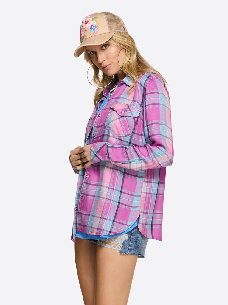 Petunia Shirt in Radiant Orchid Plaid