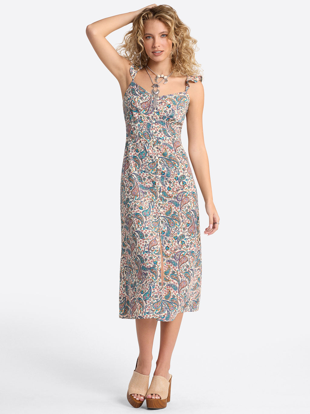 Sahira Dress in Buttercream Playful Paisleys
