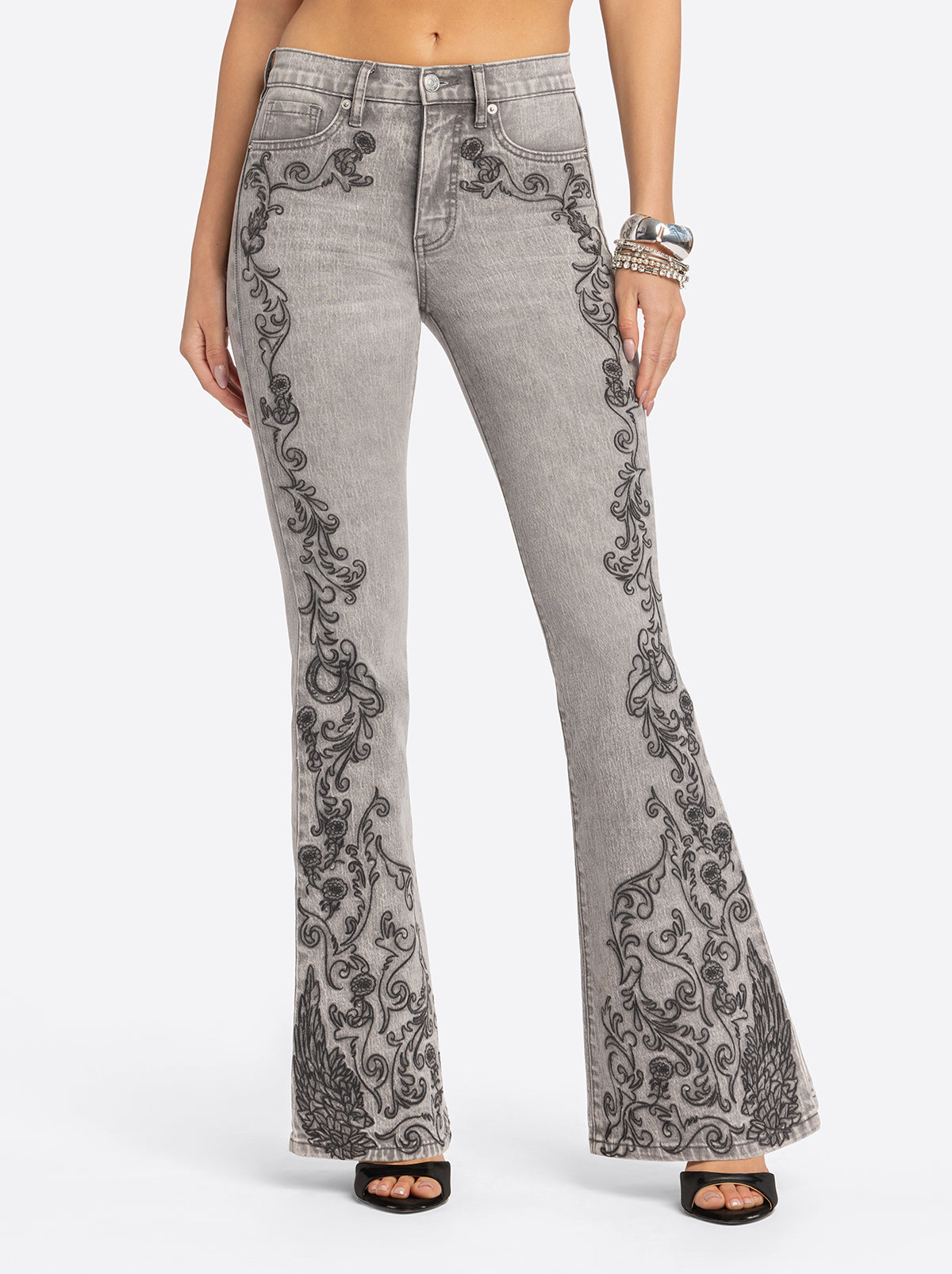 Jessica Simpson 2.0 Stevie Flare Jeans in Grey