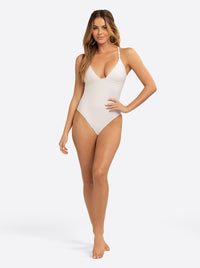 Twisted Jacquard Classic One Piece in White
