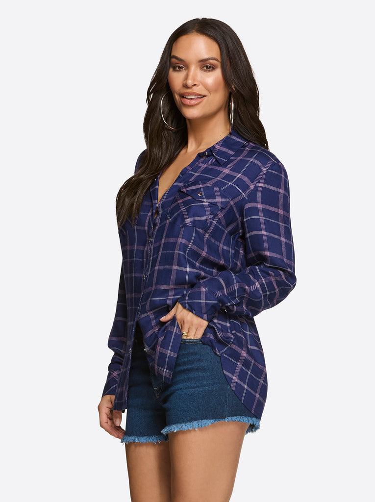 Petunia Shirt in Ocean Cavern Plaid