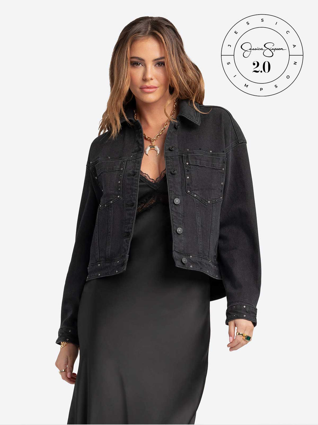 Jessica Simpson 2.0 Trucker Jacket in Luminous