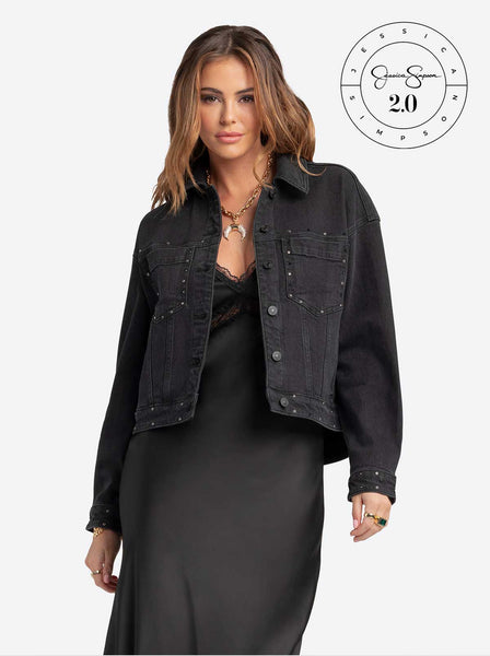 Petite Veste En Jean Denim Jessica Simpson - Femme - Taille S - Bleue - Neuve Avec étiquettes