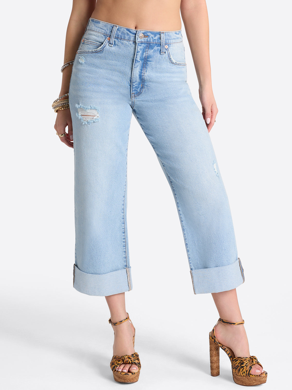 Valentine Wide Leg Boyfriend Jeans in Dearest