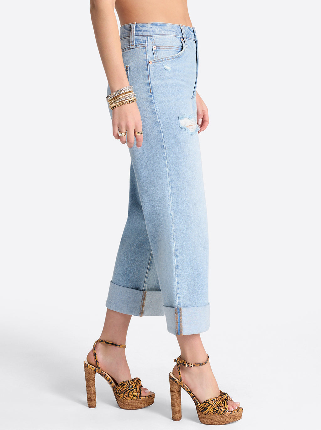 Valentine Wide Leg Boyfriend Jeans in Dearest