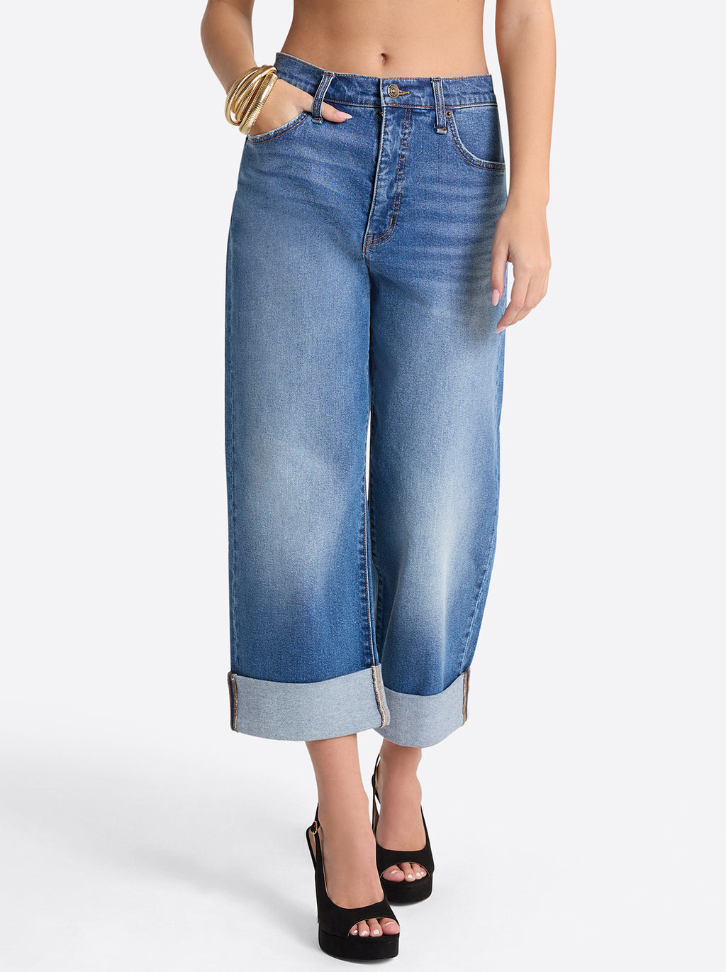 Valentine Wide Leg Boyfriend Jeans in High Road