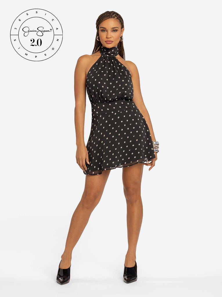 jessica simpson halter blouson dress Jessica Simpson 2.0 Valerie in Polka Dot Ebay
