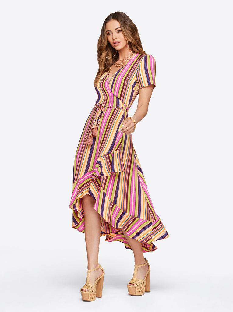 Varsha Wrap Dress in Rose Violet