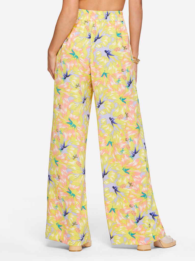 Winnie Wide Leg Pants in Candy Hibiscus