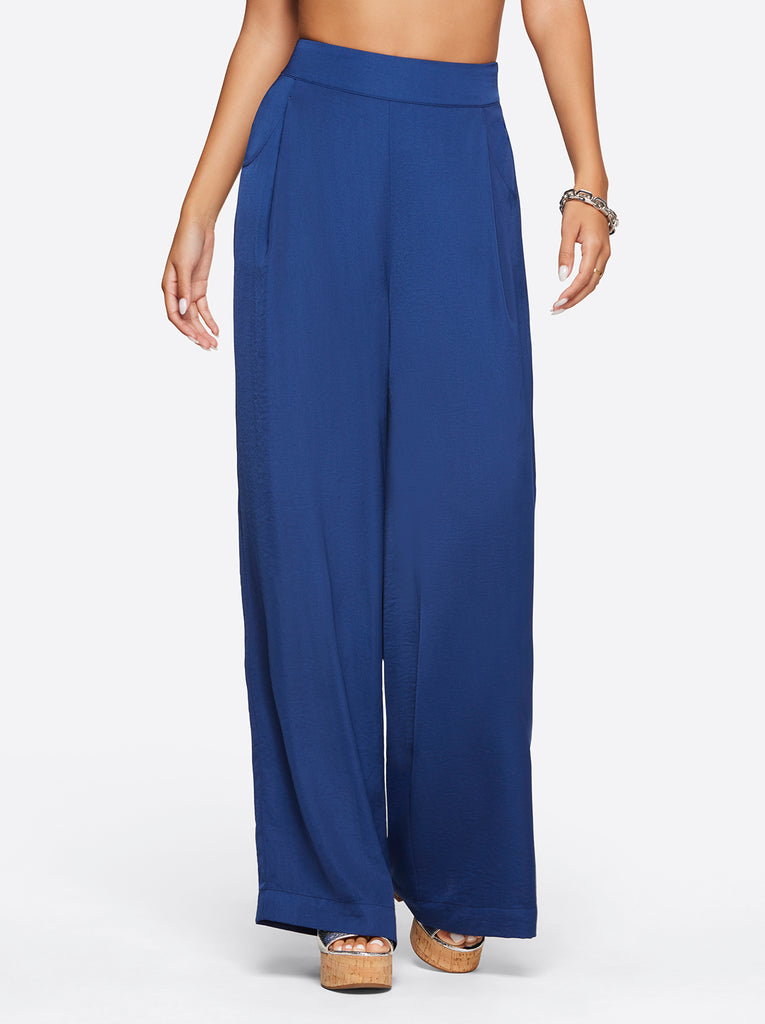 Winnie Wide Leg Pants in Medieval Blue