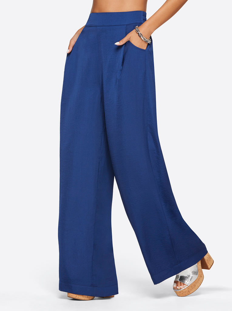 Winnie Wide Leg Pants in Medieval Blue