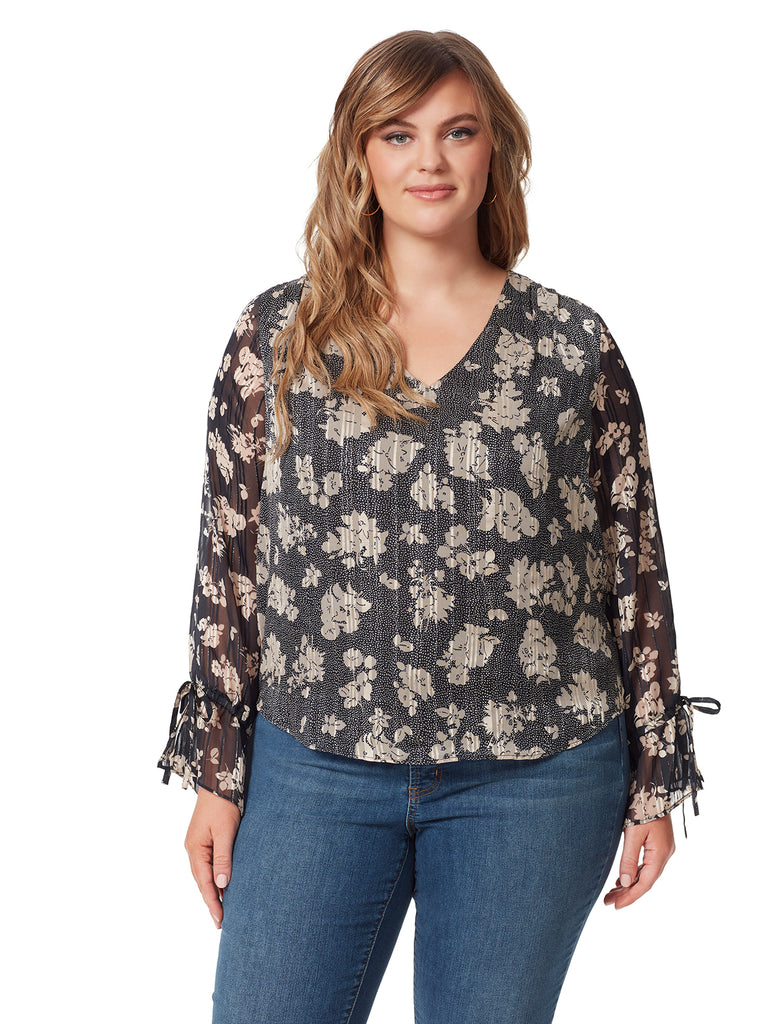 Aurora Top in Drafted Florals