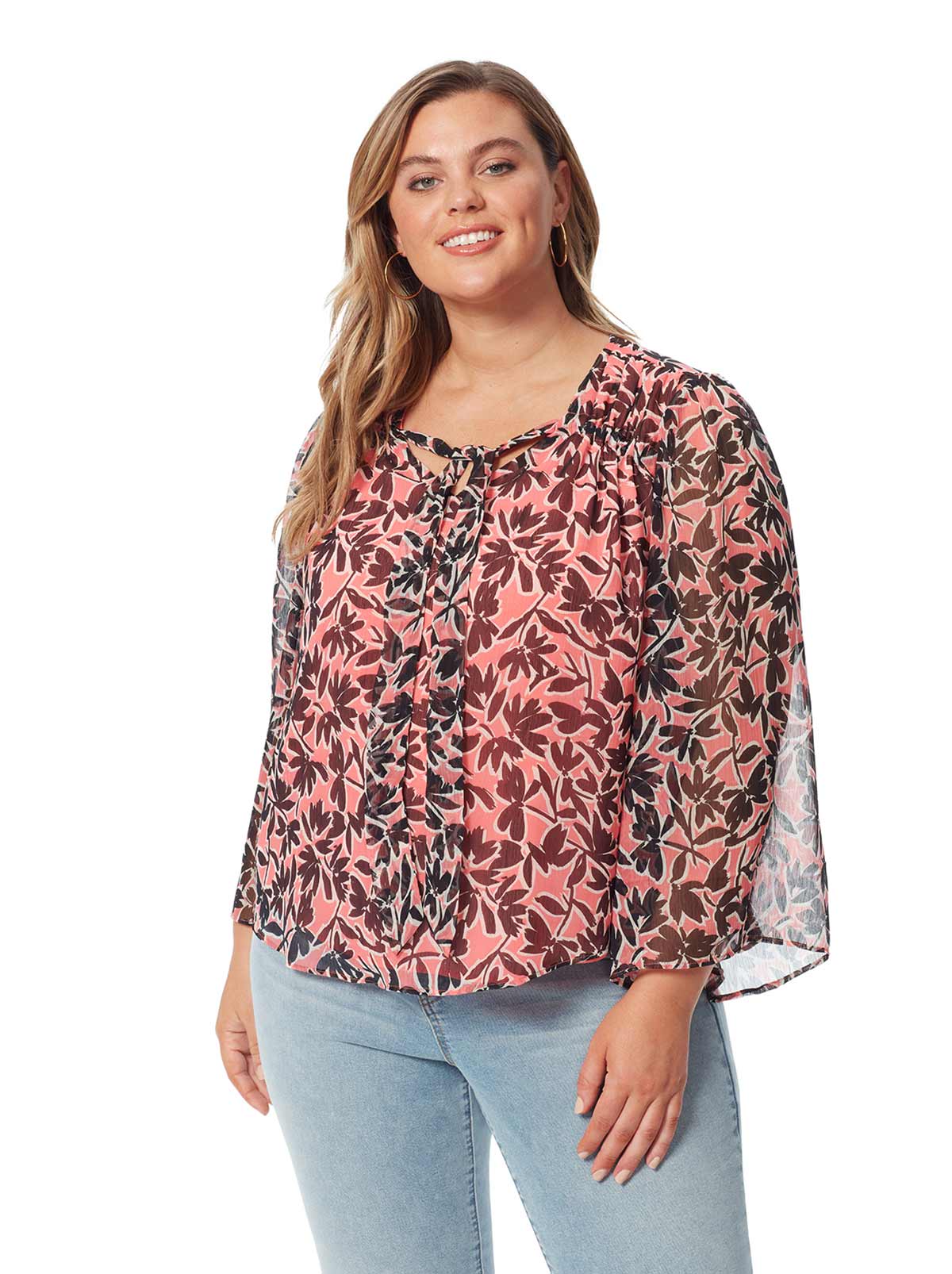Leslie Blouse in Flora Brushes – Jessica Simpson