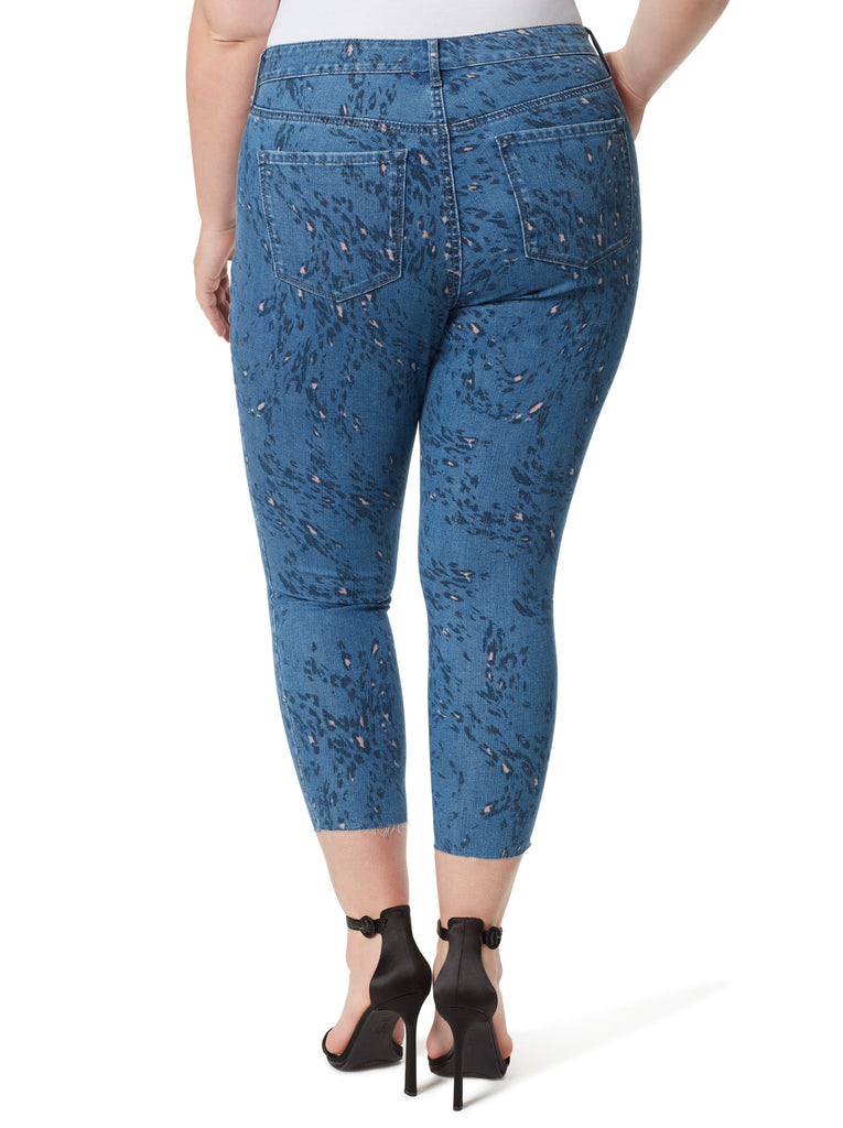 Adored High Rise Ankle Skinny Jeans in Whirling Cheetah