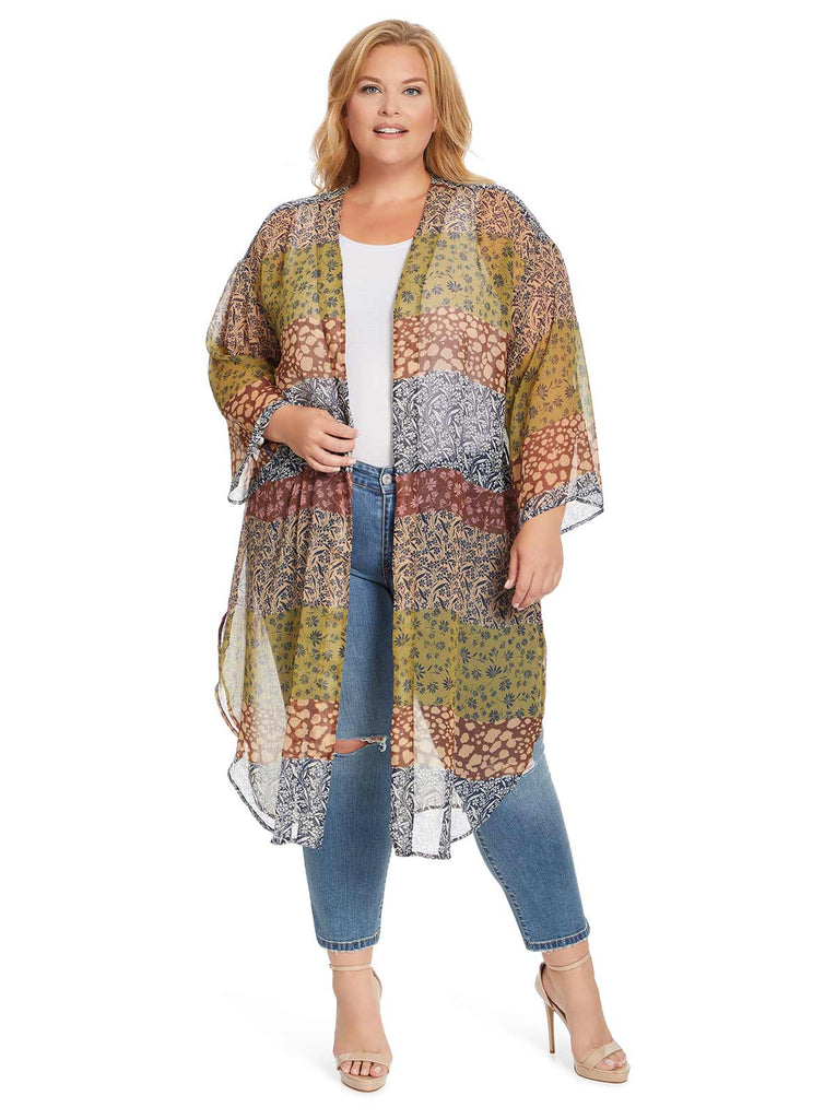 Blaine Kimono in Blooming Patchwork