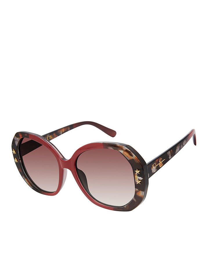 Classic Jackie-O Oval Sunglasses in Berry Tortoise