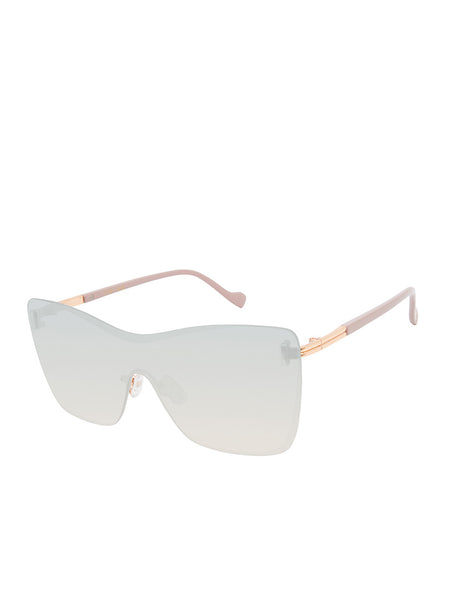 Jessica Simpson Frameless Sunglasses Glamorous Frameless Shield Sunglasses in Gold & Tortoise  main image 2
