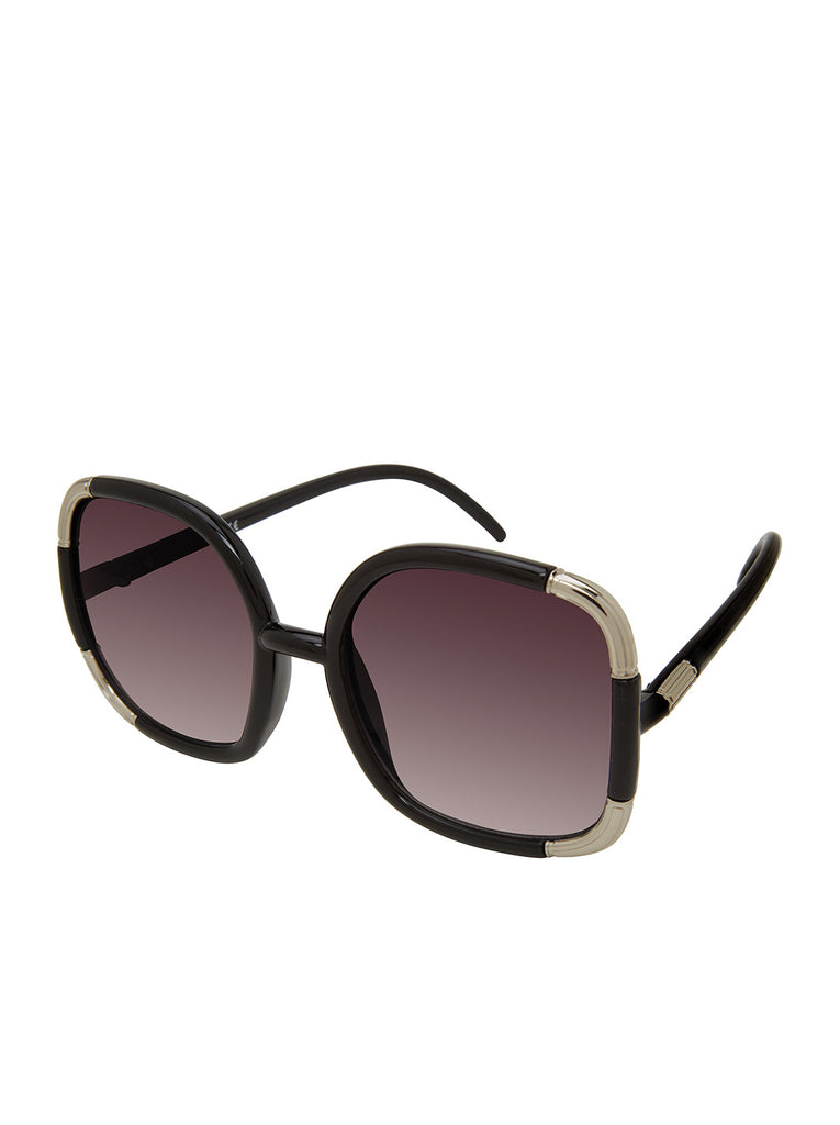 Over-Sized Oval Sunglasses in Black