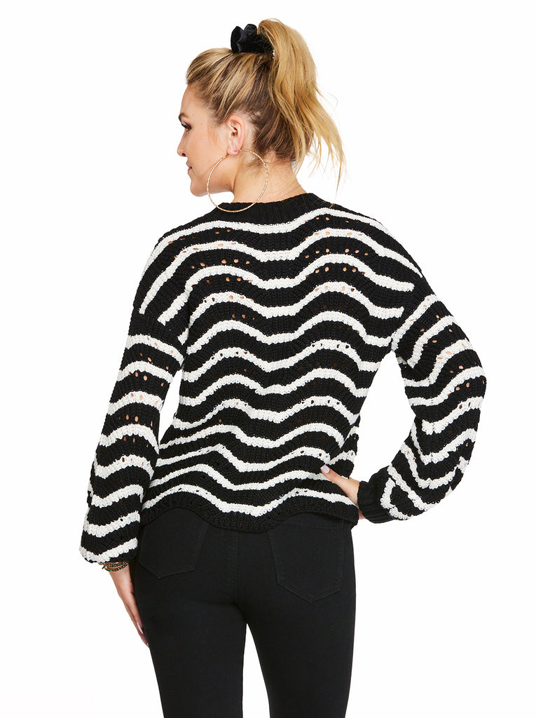 Fayette Sweater in Black Stripe