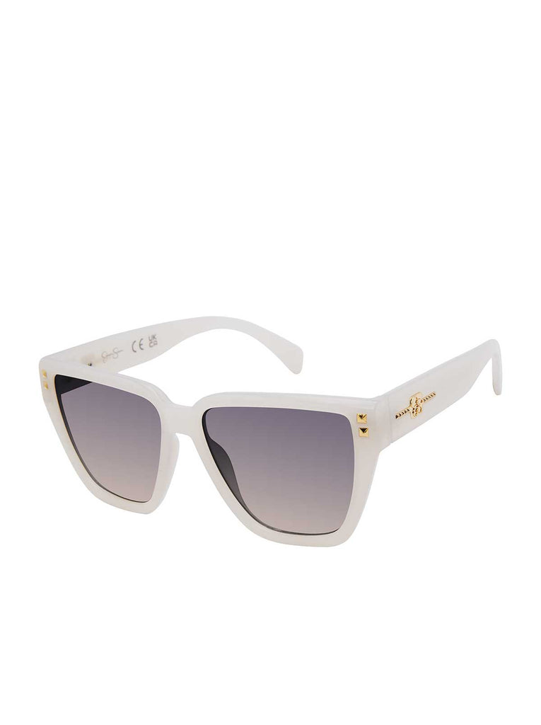 Star Studded Cat Eye Sunglasses in Cream
