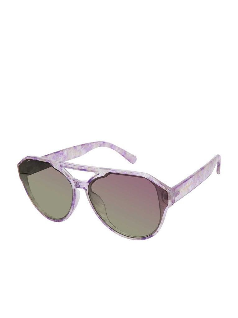 Aviator Sunglasses in Lilac Marble