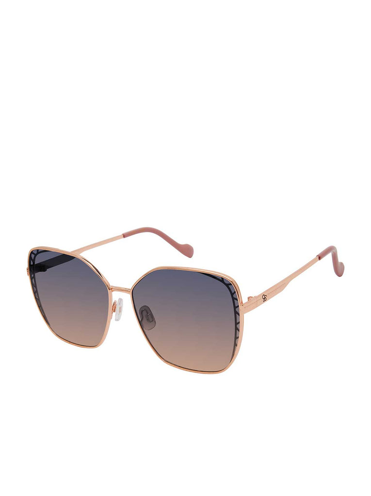 Geometric Cat Eye Sunglasses in Rose Gold