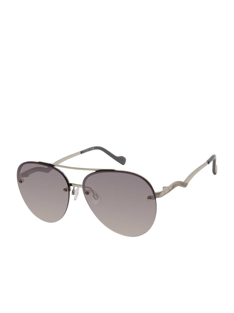 Rimless Metal Aviator Sunglasses in Silver