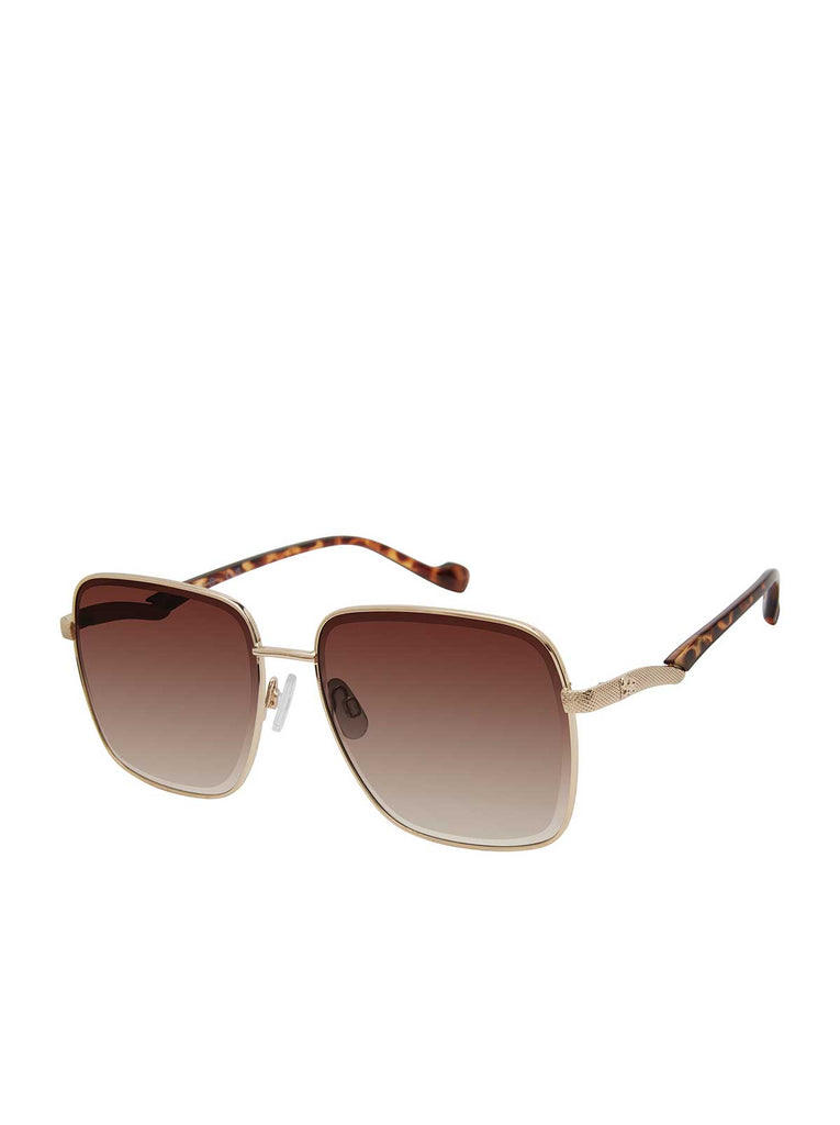 Metal Square Sunglasses in Gradient Brown