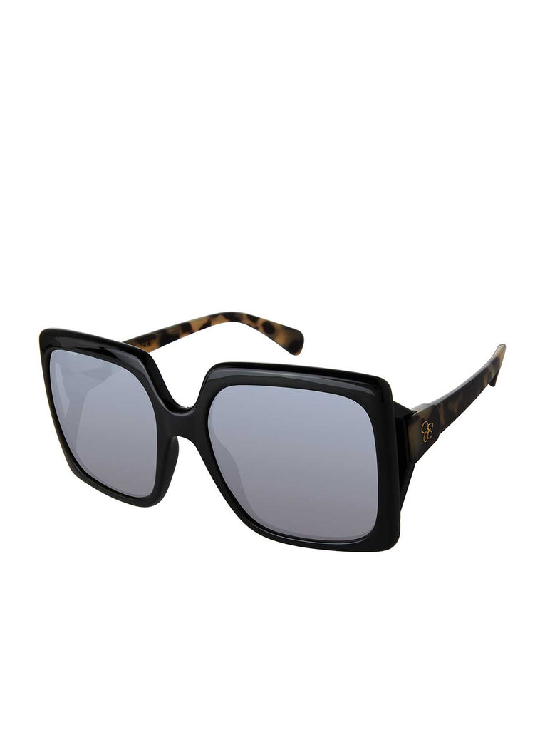 Square Sunglasses in Black & Oatmeal
