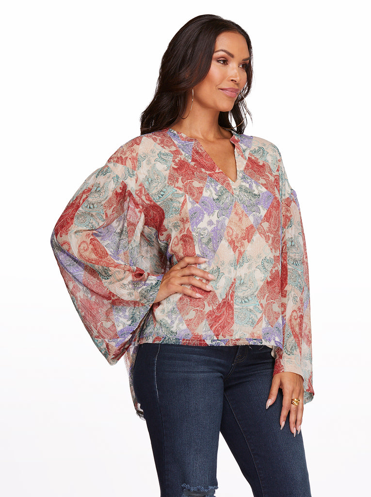 Jenna Top in Paisley Patch