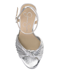 Immie Platform Sandal in Silver Snake