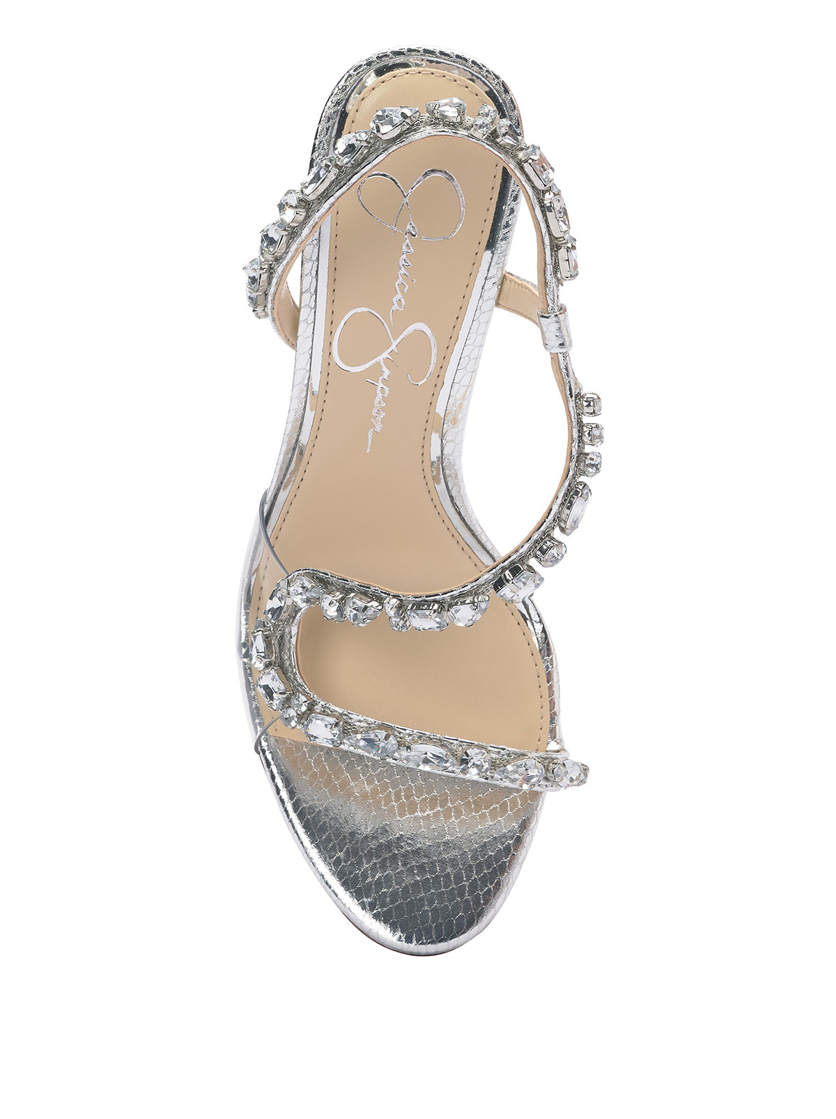 Jaycin High Heel in Silver Snake